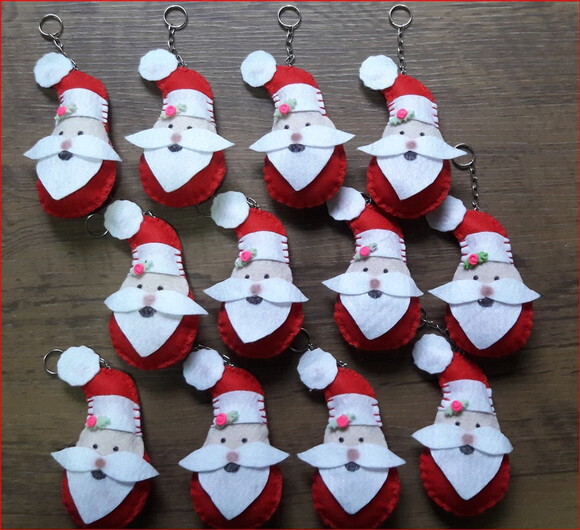 Chaveiro de Feltro - Papai Noel