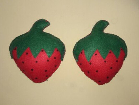 Frutas Decorativas de Feltro - Morango