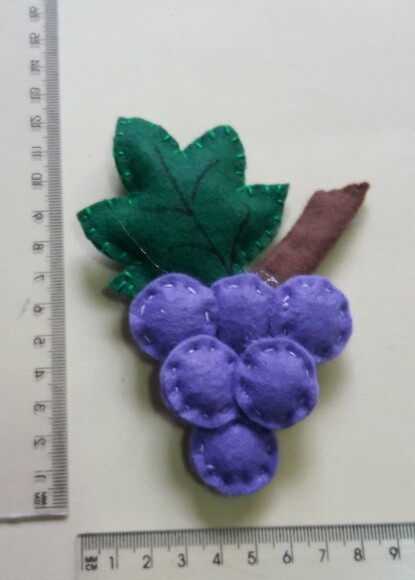 Frutas Decorativas de Feltro - Uva