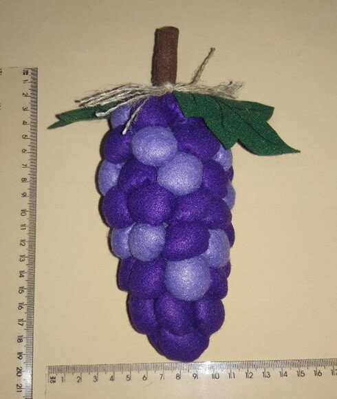 Frutas Decorativas de Feltro - Uva