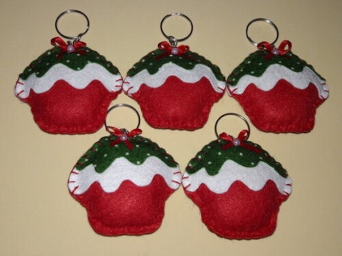 Chaveiro de Feltro - Cup Cake