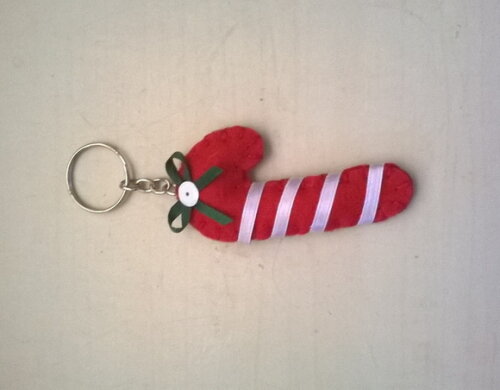 Chaveiro de Feltro - Bengala de Natal