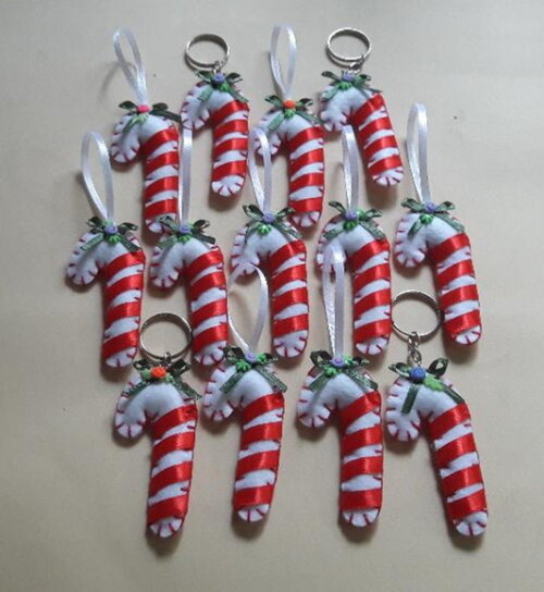 Chaveiro de Feltro - Bengala de Natal