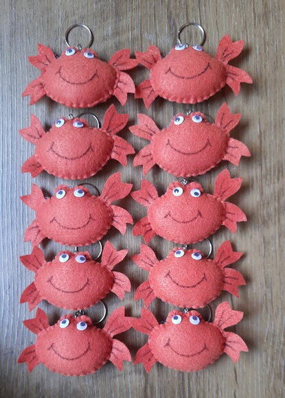 Chaveiro de Feltro - Caranguejo