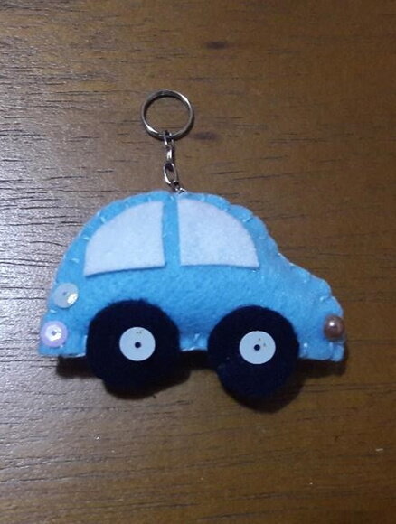 Chaveiro de Feltro - Carrinho