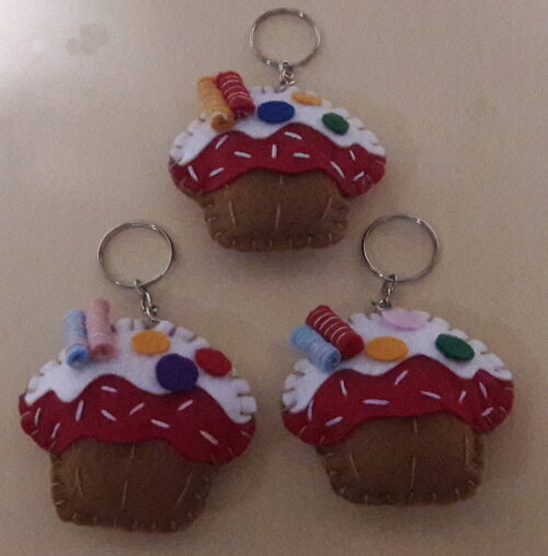 Chaveiro de Feltro - Cup Cake