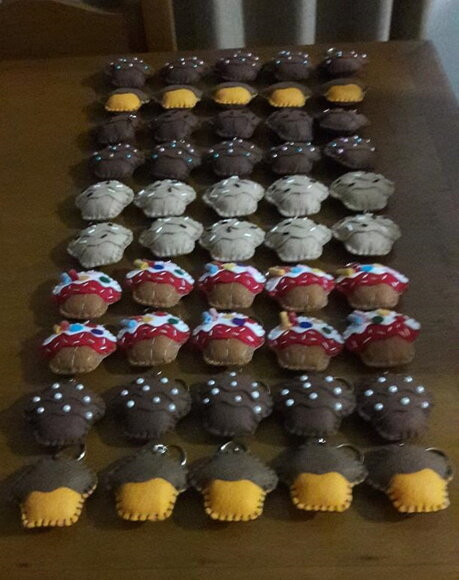 Chaveiro de Feltro - Cup Cake