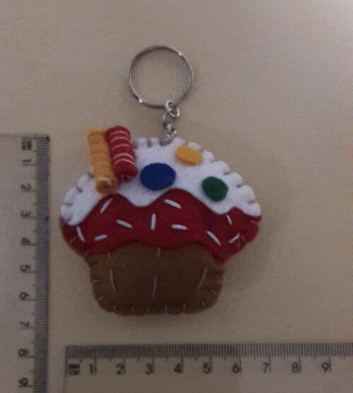 Chaveiro de Feltro - Cup Cake