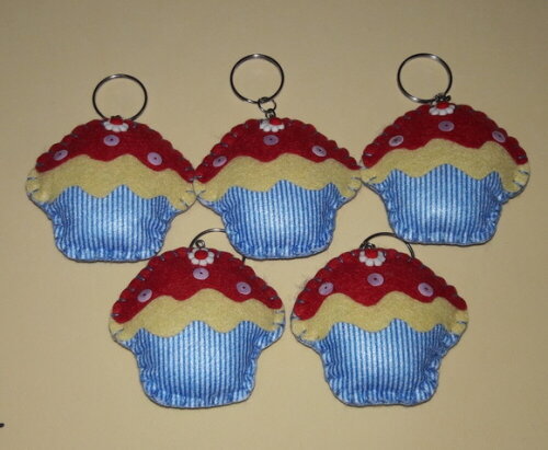 Chaveiro de Feltro - Cup Cake