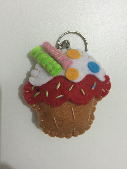 Chaveiro de Feltro - Cup Cake
