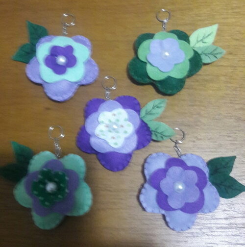 Chaveiro de Feltro - Flor