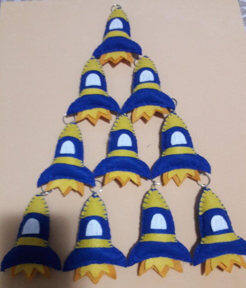 Chaveiro de Feltro - Foguete