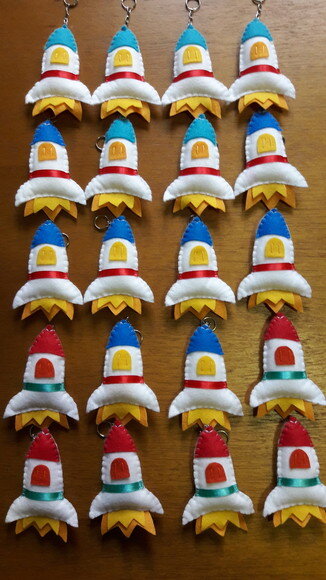 Chaveiro de Feltro - Foguete