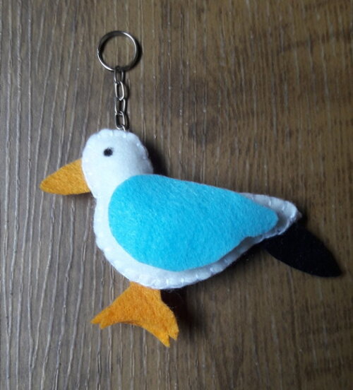 Chaveiro de Feltro - Gaivota