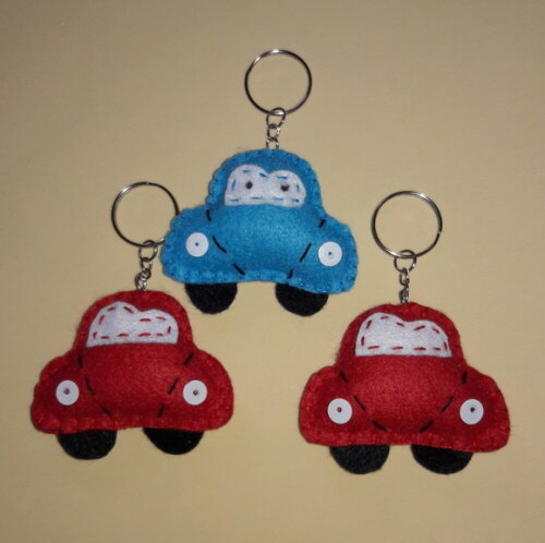 Chaveiro de Feltro - Fusca