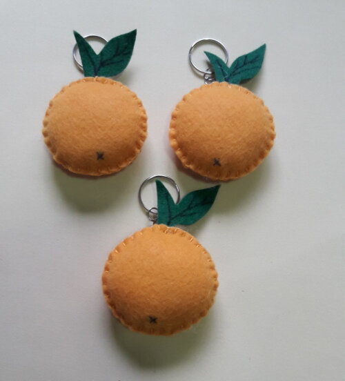 Chaveiro de Feltro - Laranja