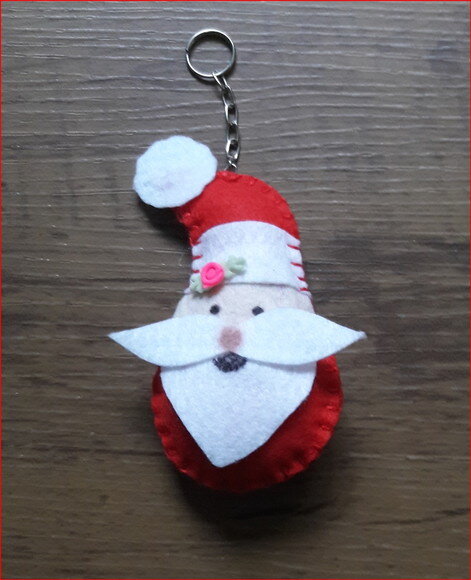 Chaveiro de Feltro - Papai Noel