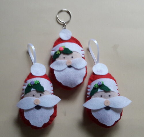 Chaveiro de Feltro - Papai Noel