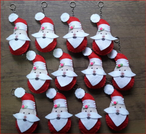 Chaveiro de Feltro - Papai Noel