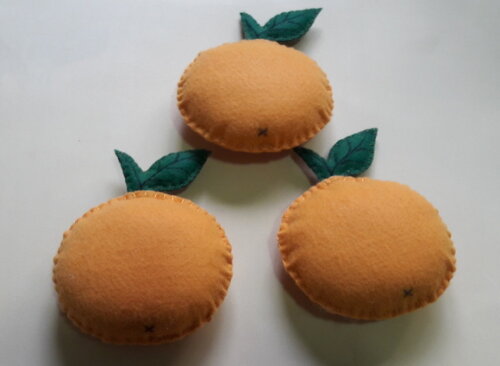 Frutas Decorativas de Feltro - Laranja