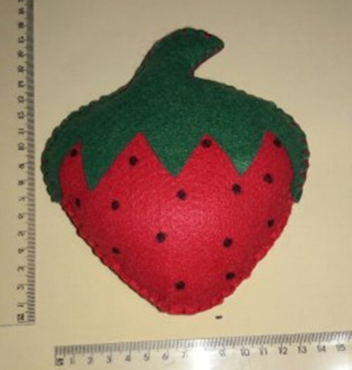 Frutas Decorativas de Feltro - Morango