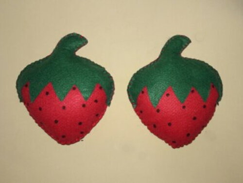 Frutas Decorativas de Feltro - Morango
