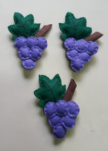 Frutas Decorativas de Feltro - Uva