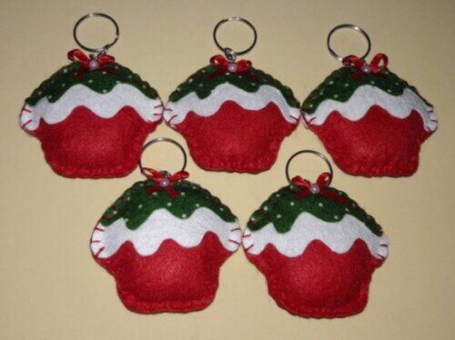 Chaveiro de Feltro - Cup Cake