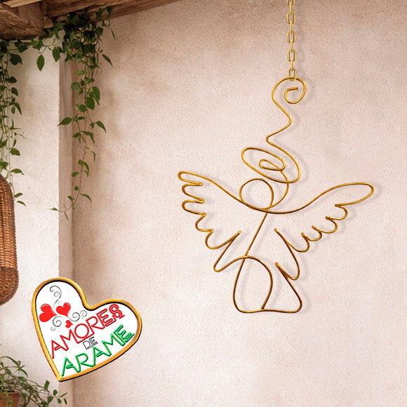 Escultura Anjo Guardião Móbile Decora Sala Varanda Quarto do Be
