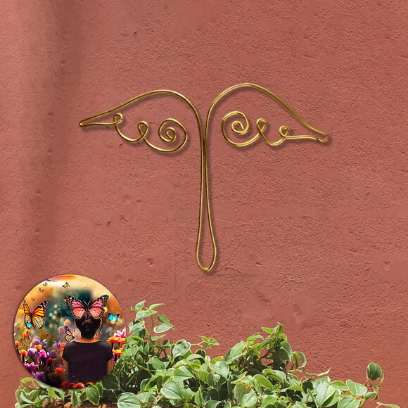 Escultura de Parede Asa de Anjo Decoração Sala Quarto Parede