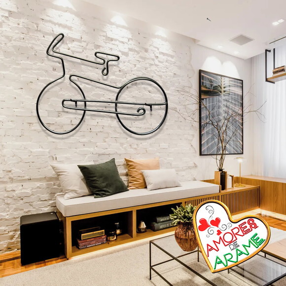 Escultura em Arame Bike Bicicleta Decoração de Parede
