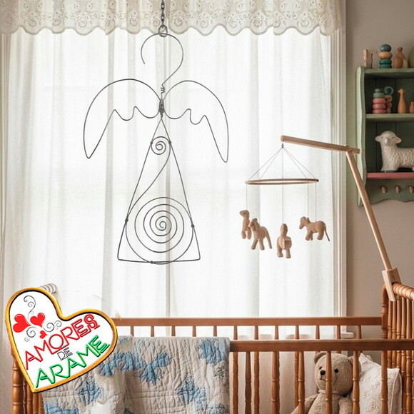 Escultura Móbile Anjo Decoração Quarto Varanda Ambiente