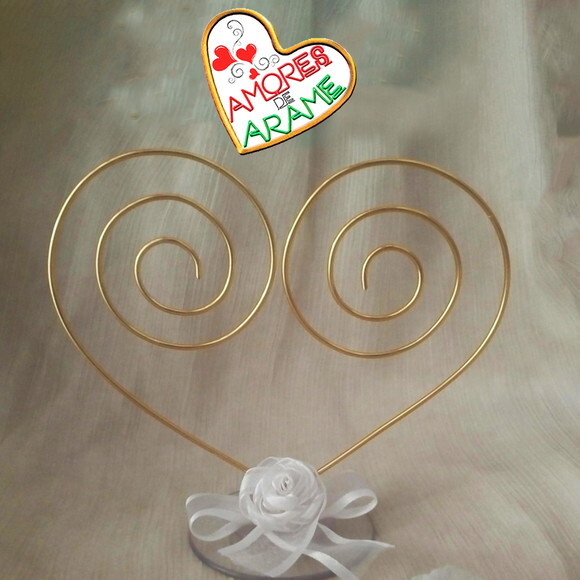 Topo de Bolo - Coração Espiral
