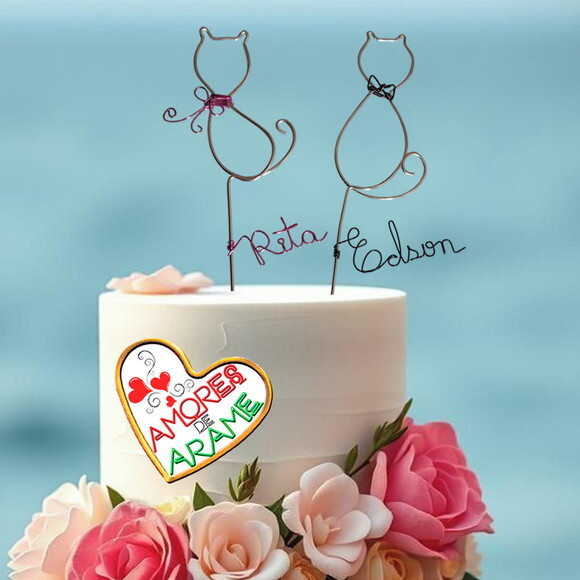 Topo de Casamento  Gatinhos Personalizados