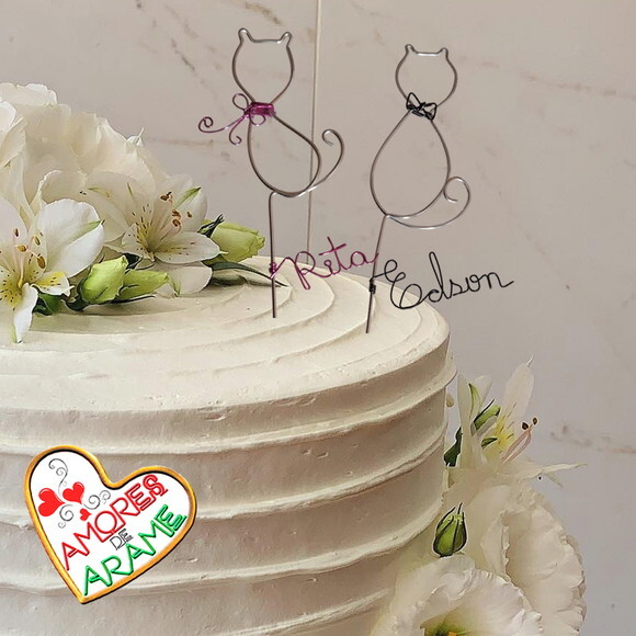 Topo de Casamento  Gatinhos Personalizados
