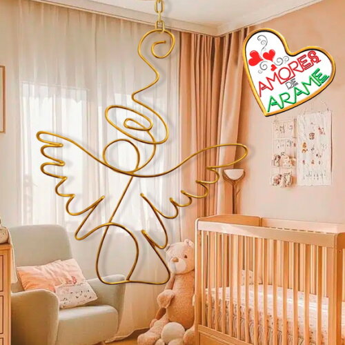 Escultura Anjo Guardião Móbile Decora Quarto Infantil Bebê