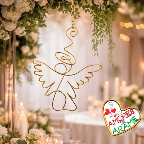 Escultura Anjo Guardião Móbile Decora Sala Varanda Quarto do Be