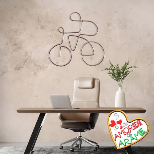Escultura de Arame Bike Decoração Sala Quarto Bicicleta