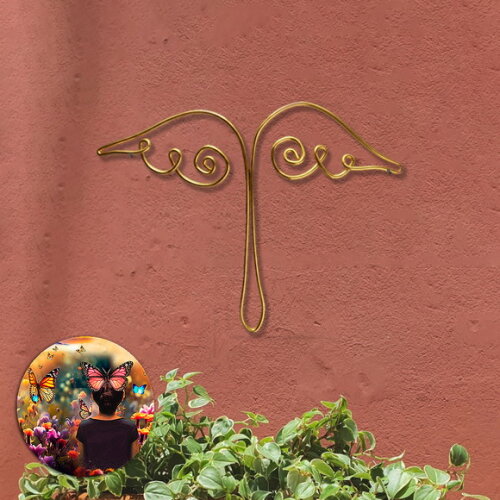 Escultura de Parede Asa de Anjo Decoração Sala Quarto Parede