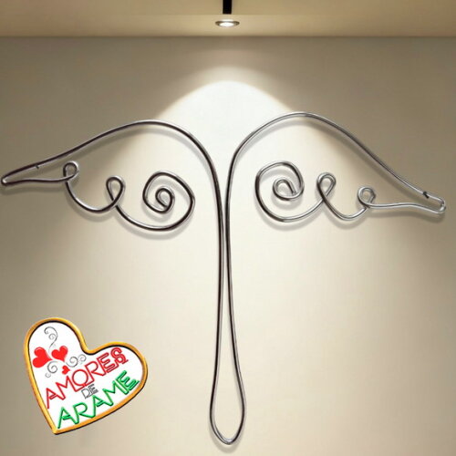 Escultura de Parede Asa de Anjo Decoração Sala Quarto Parede