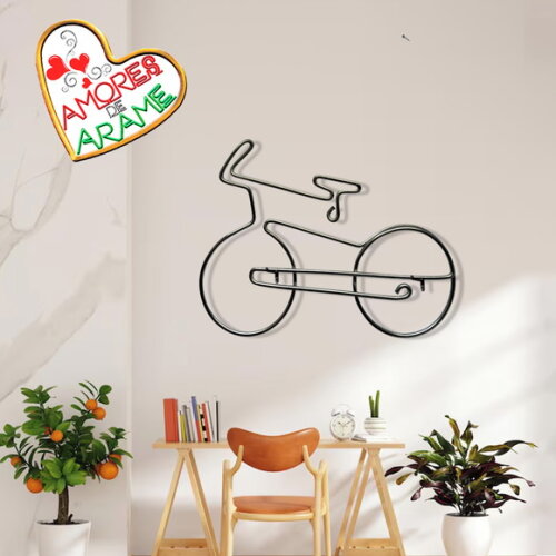 Escultura em Arame Bike Bicicleta Decoração de Parede