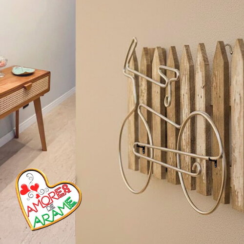 Escultura em Arame Bike Bicicleta Decoração de Parede