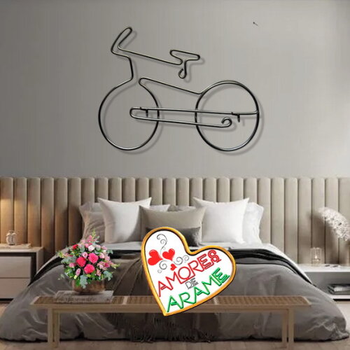 Escultura em Arame Bike Bicicleta Decoração de Parede