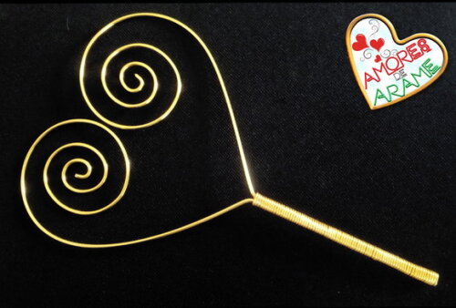 Topo de Bolo Coração Espiral para Fincar no Bolo