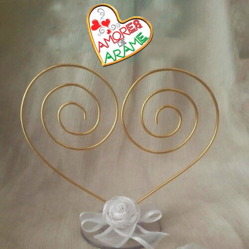 Topo de Bolo - Coração Espiral
