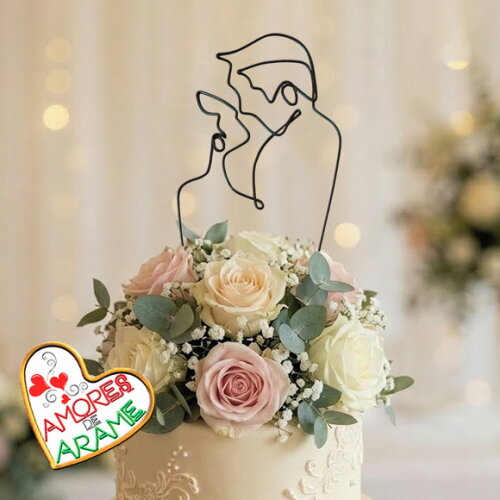 Topo de Bolo Beijo Decoração Noivado Casamento Bodas
