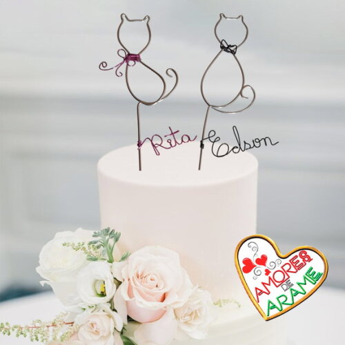 Topo de Casamento  Gatinhos Personalizados