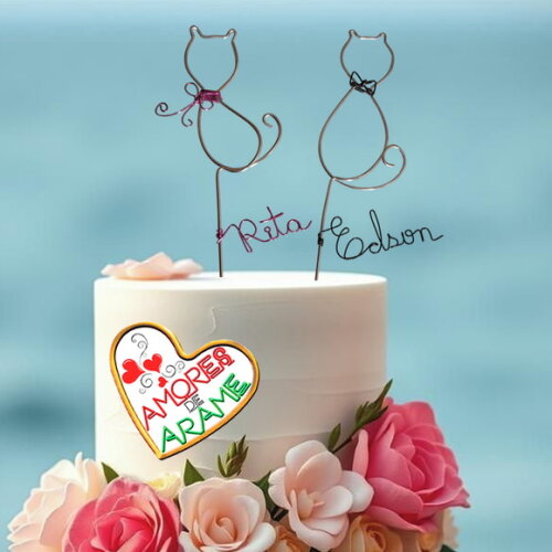 Topo de Casamento  Gatinhos Personalizados
