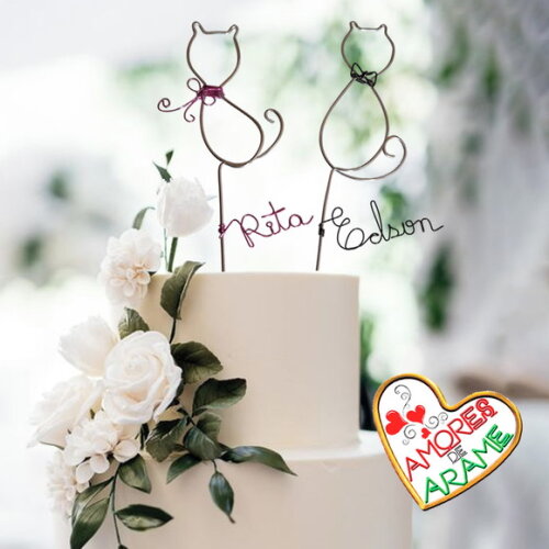 Topo de Casamento  Gatinhos Personalizados