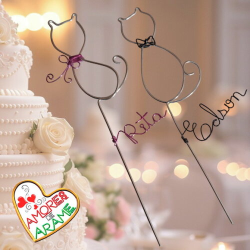 Topo de Casamento  Gatinhos Personalizados